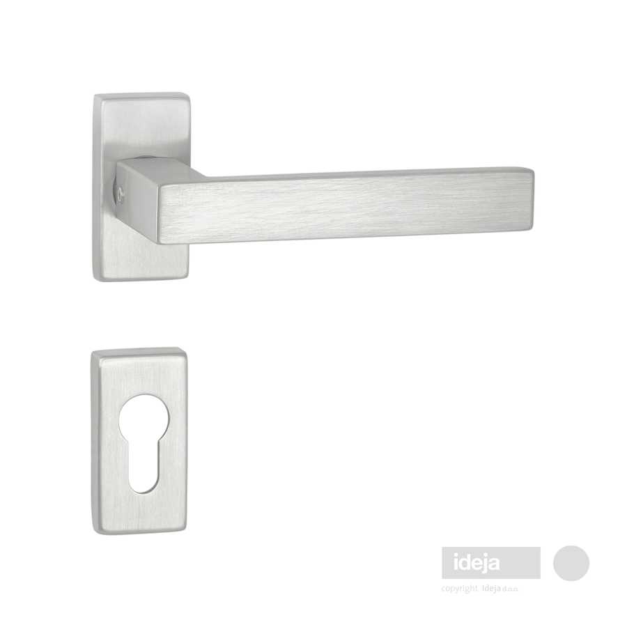 Kvaka Quadro Eco inox — pravokutna rozeta cilindar
