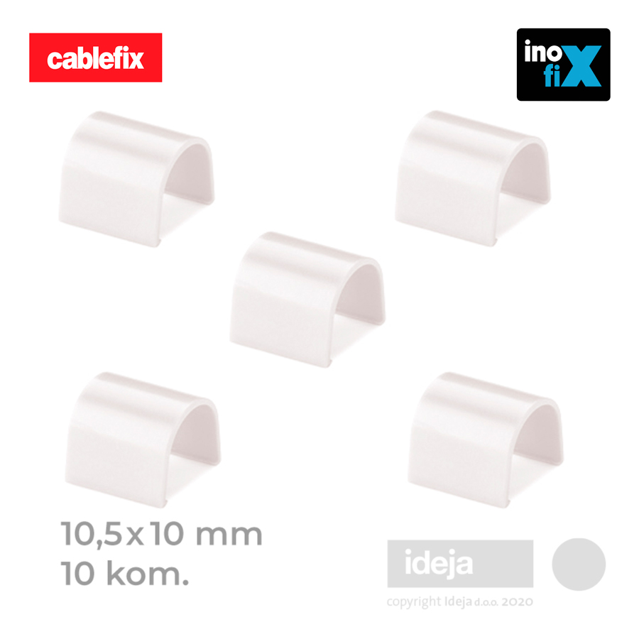 Spojnice Cablefix samoljepljive bijele ravne