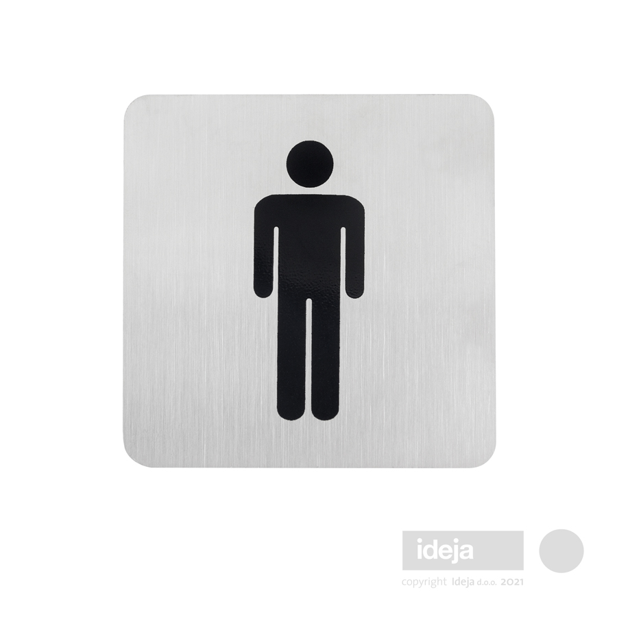 Edelstahlschild für Herren-WC