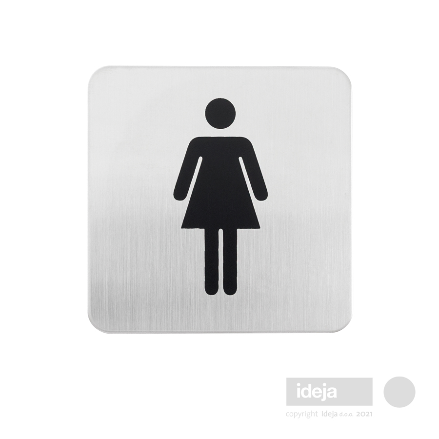 Edelstahlschild für Damen-WC